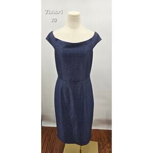 Tahari Navy Kathleen Knit Dress